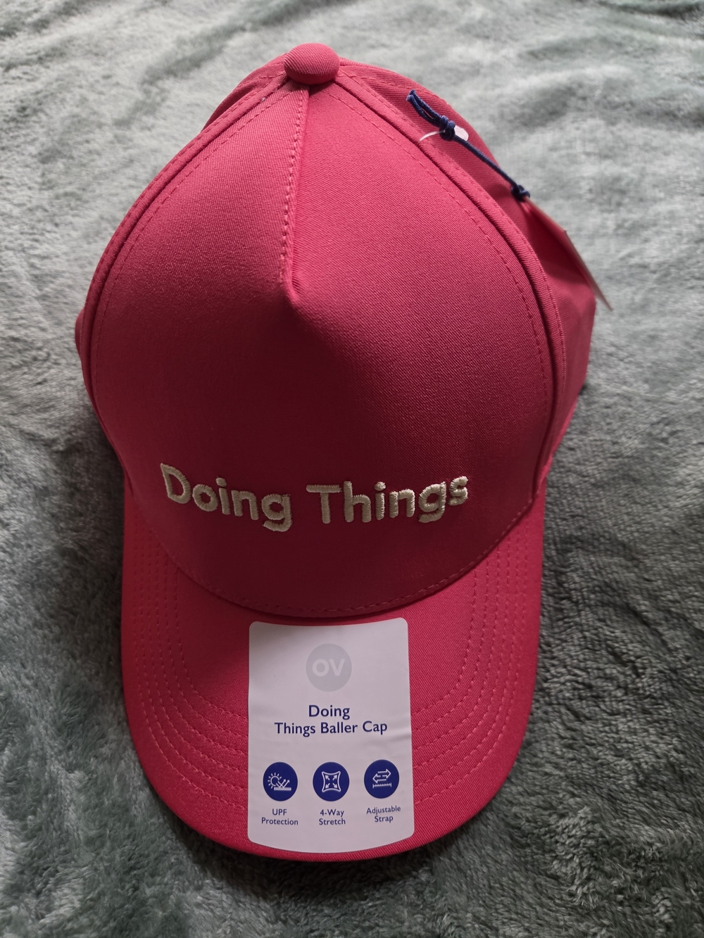 Outdoor Voices Doing Things Baller Cap Pink Coral Womenโs Adjustable UPF Hat NWT